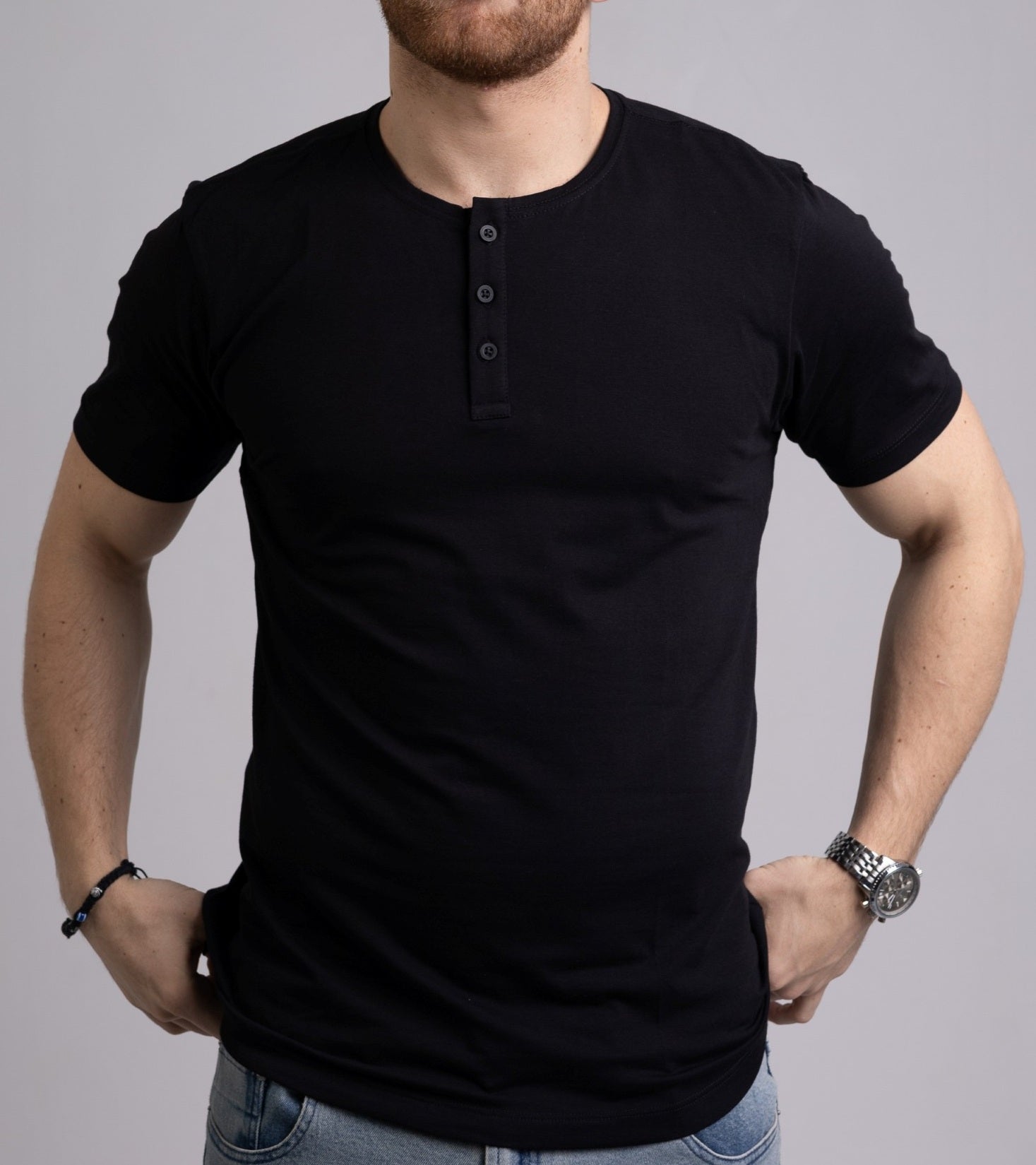 Camiseta Henley Algodão Egípcio - Luxor
