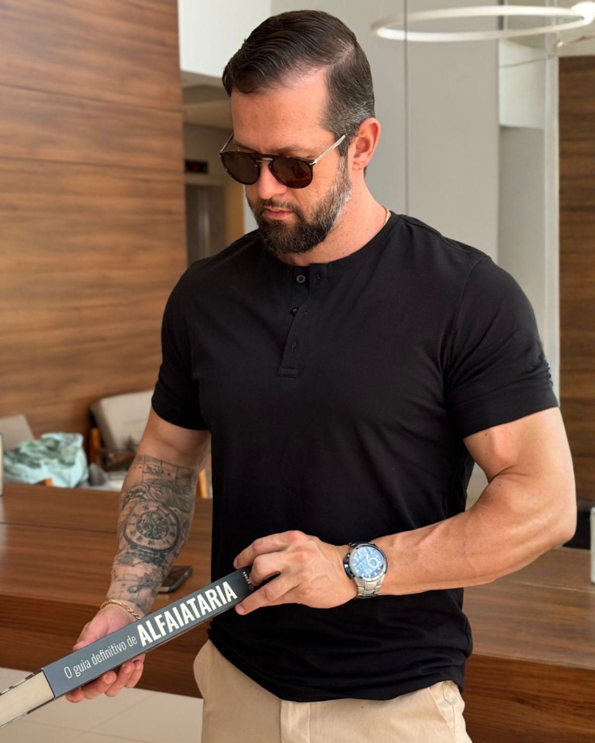 Camiseta Henley Algodão Egípcio - Luxor