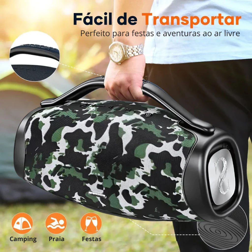 đ„ QUEIMA DE ESTOQUE!! đ„ Caixa de Som Sabala Boombox DR-909 Bluetooth 200w 39000mah Tws Ipx6.