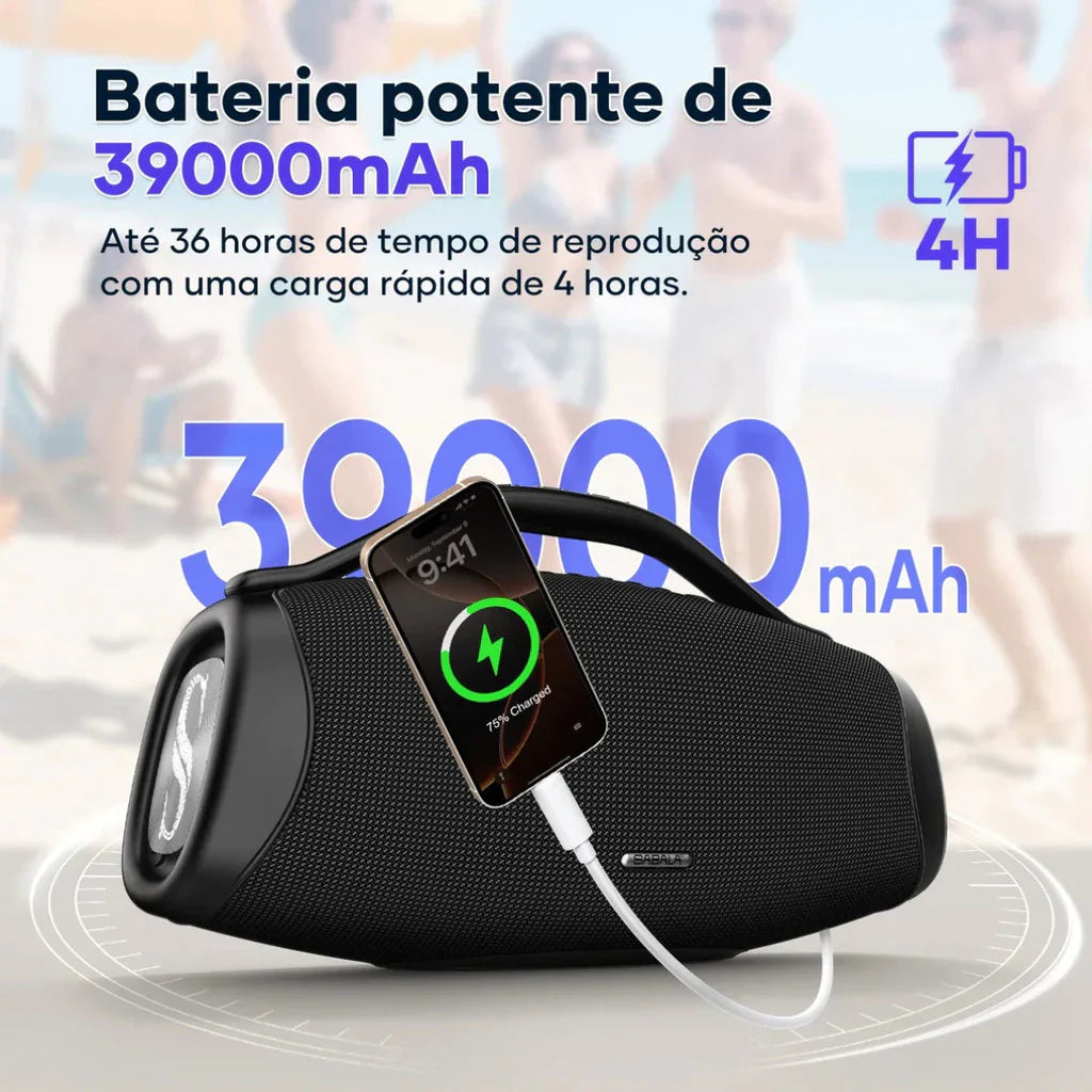 đ„ QUEIMA DE ESTOQUE!! đ„ Caixa de Som Sabala Boombox DR-909 Bluetooth 200w 39000mah Tws Ipx6.