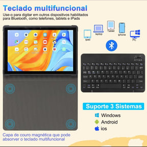 🔷 Tablet 10.1” Full HD IPS | 128GB + 6GB RAM | Android 13 | Dual Chip | 6000mAh 🔥 + BRINDE: Capinha e Teclado